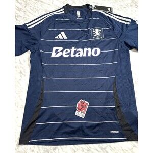 Adidas UK Aston Villa 2024/25 Navy Soccer Jersey Football Men’s Large KA6897 NEW